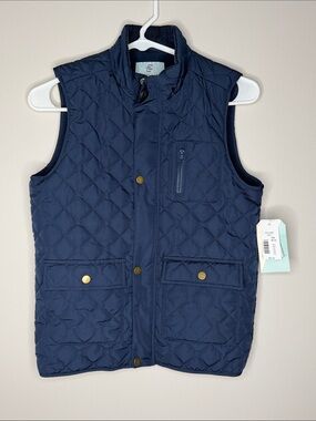 Class Club Navy Quilted Kids Vest with Snap & Zipper | NEW WITH TAGS!